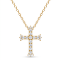 Diamond Yellow Gold Cross Necklace