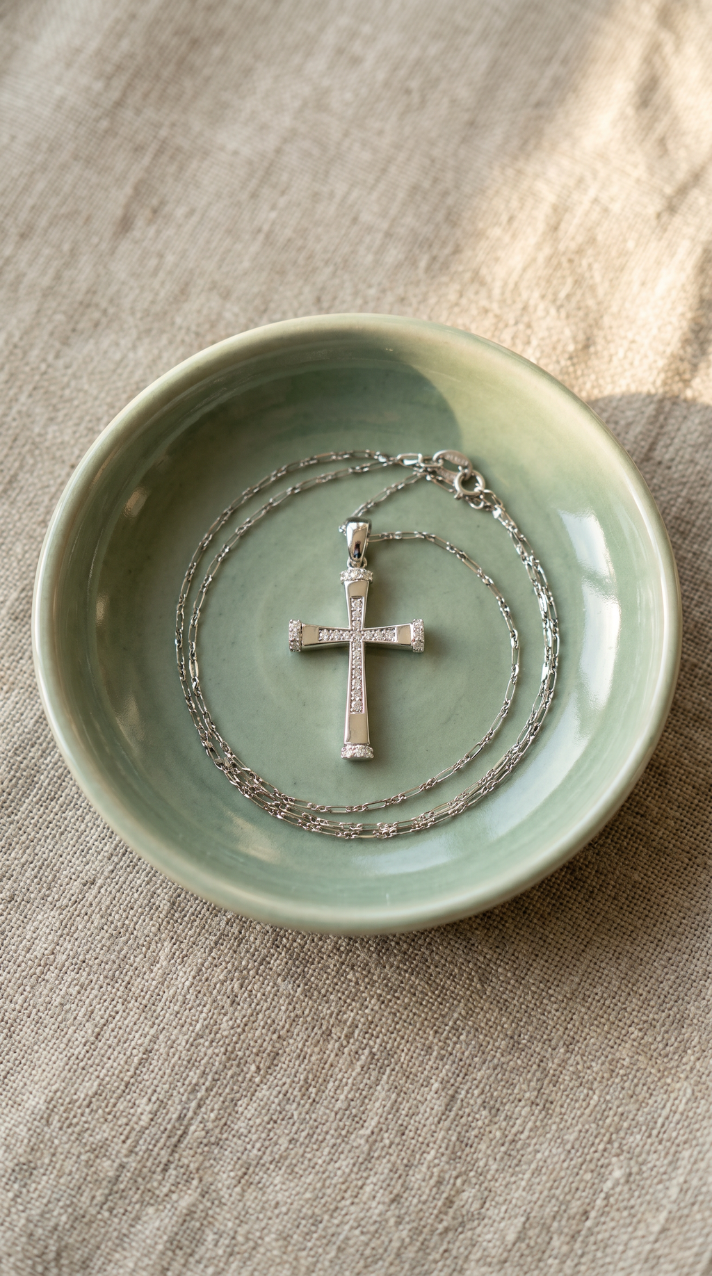Diamond White Gold Cross Necklace
