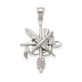 18K White Gold ZinaNshan Armenian Patriotic Pendant