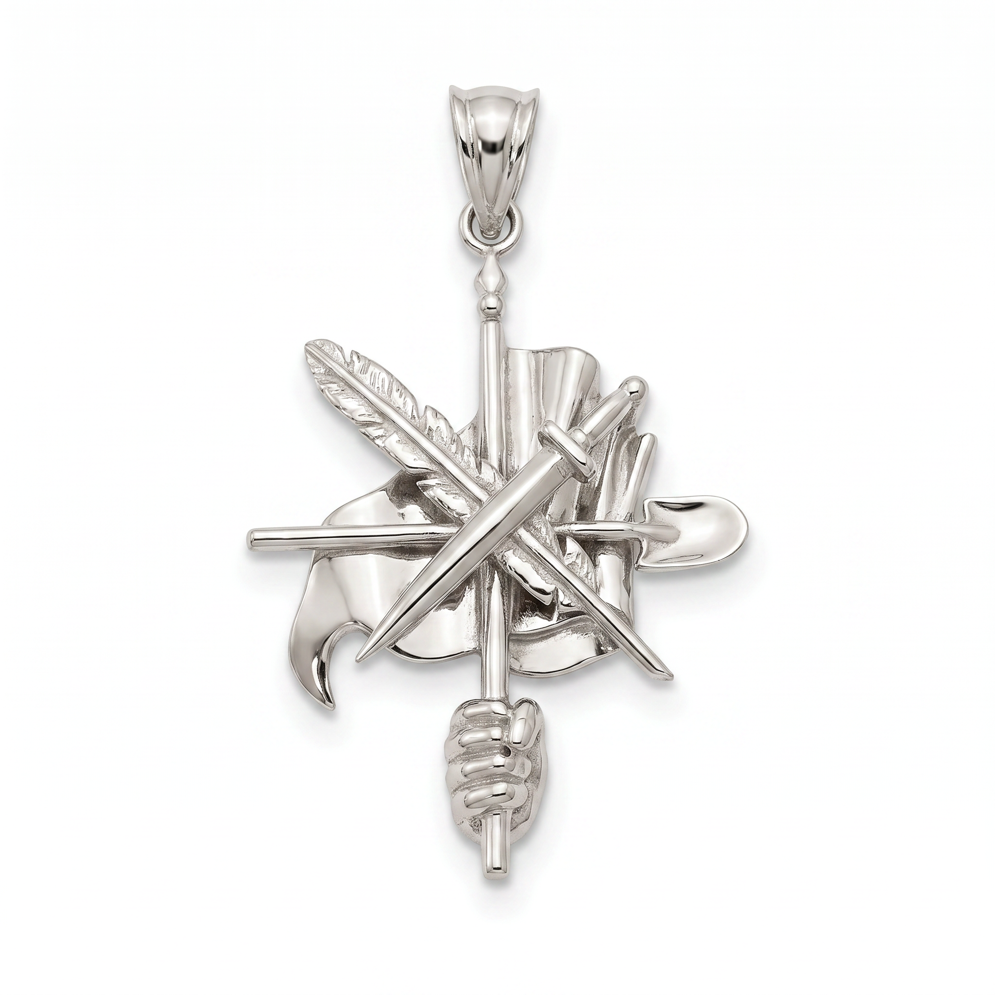 18K White Gold ZinaNshan Armenian Patriotic Pendant