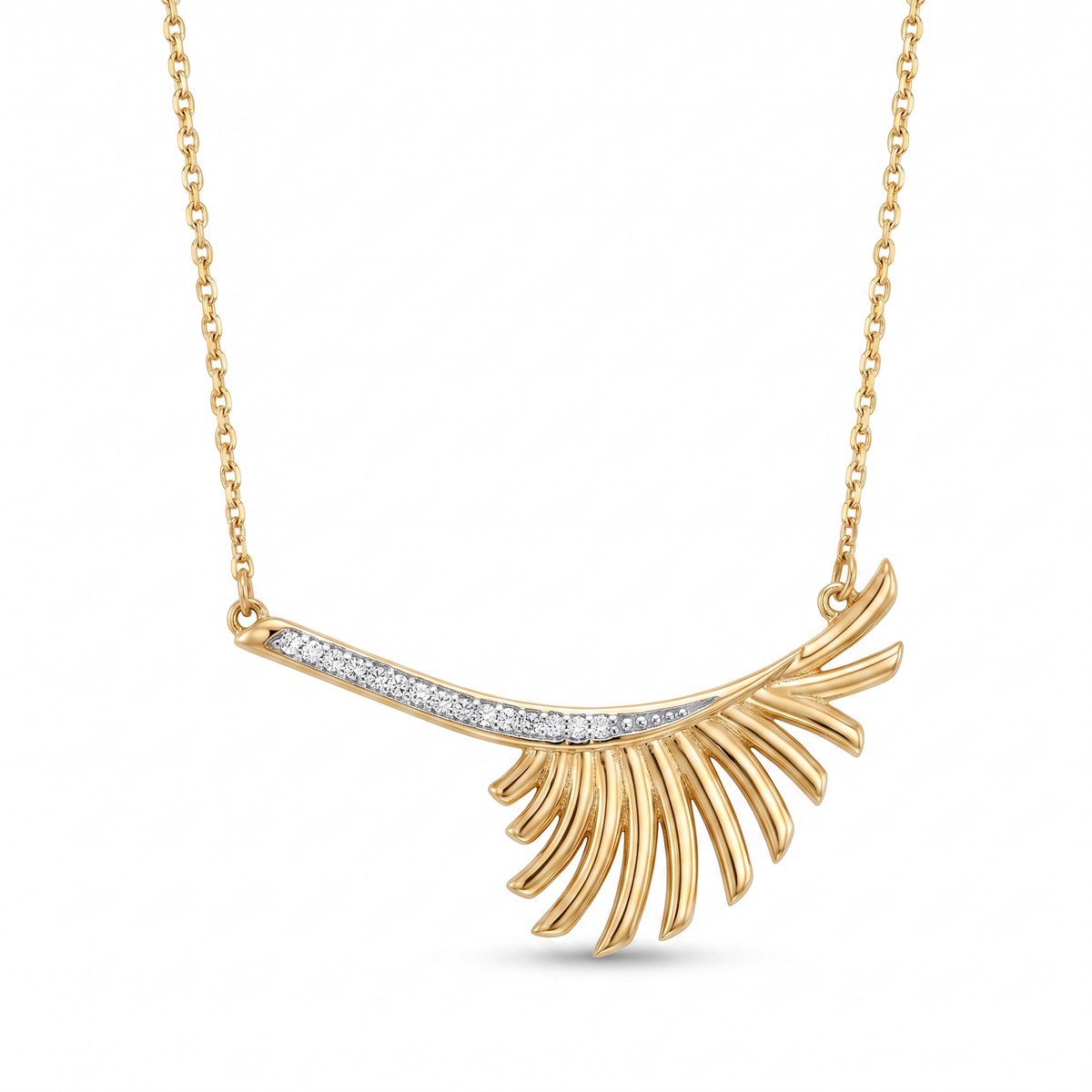 18K Yellow Gold Cubic Zirconia Chain Necklace