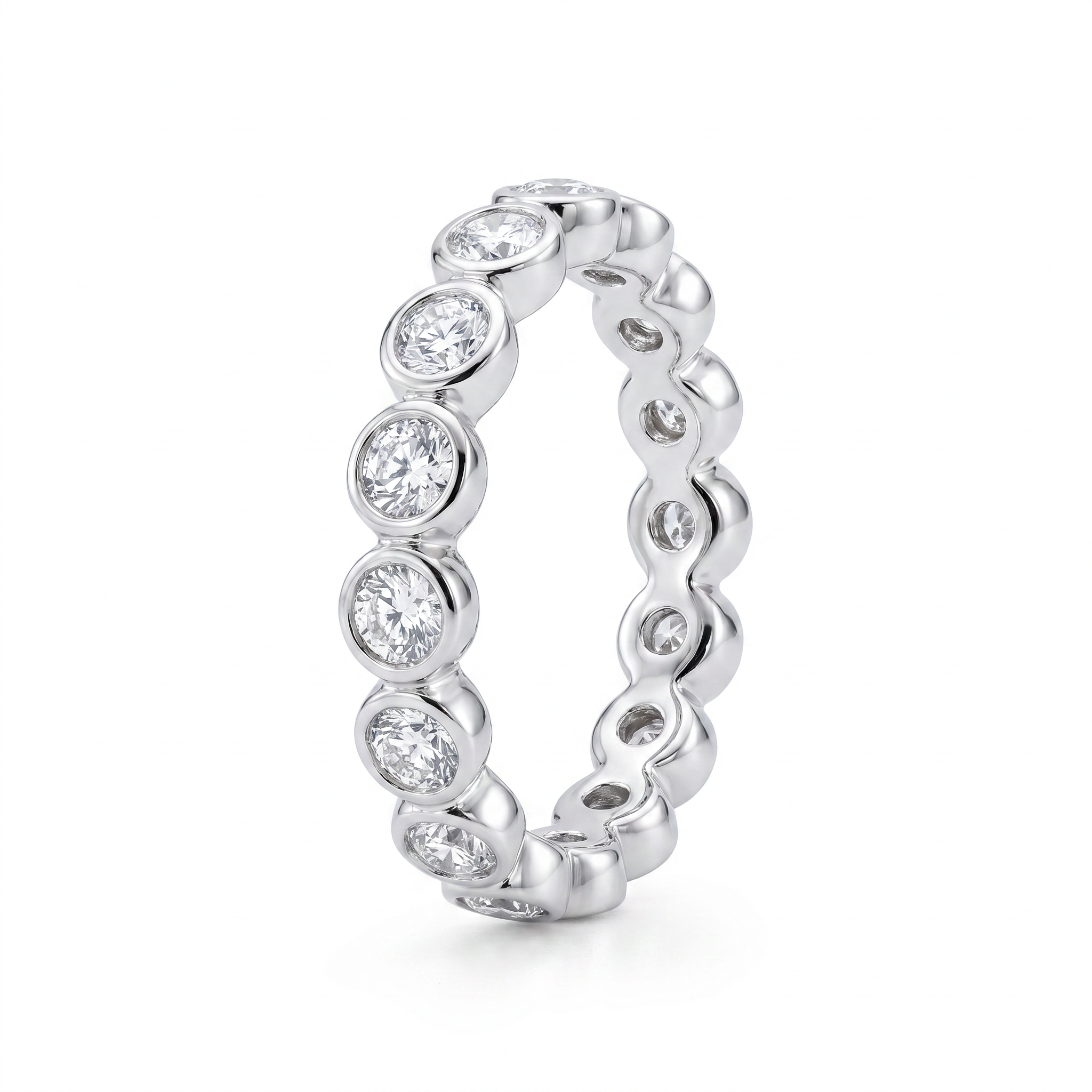 Diamond White Gold Bezel Eternity Band