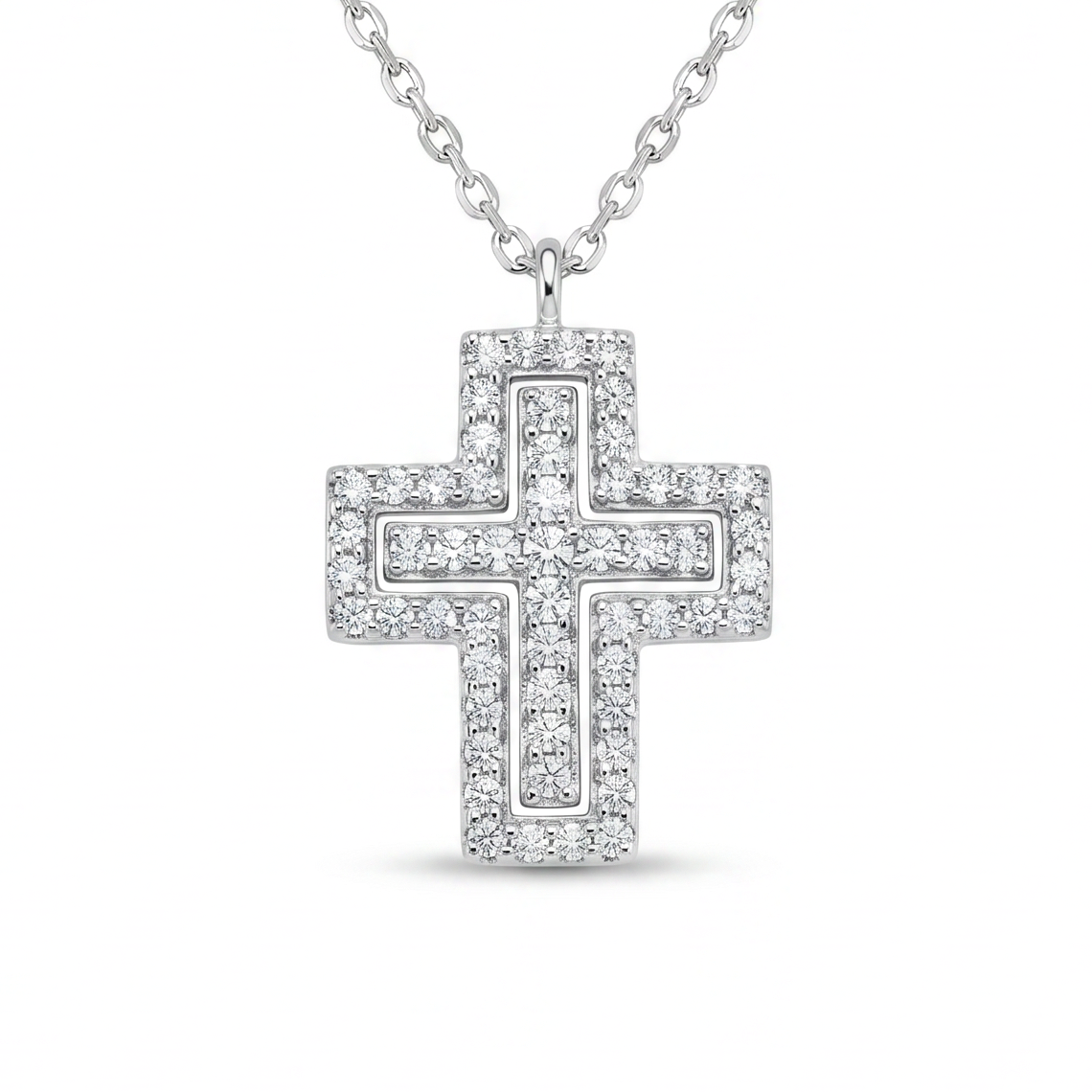 Diamond White Gold Cross Necklace