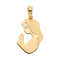 18K Yellow Gold St Mary Icon Pendant