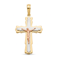 18K Multicolor Gold Cross Pendant