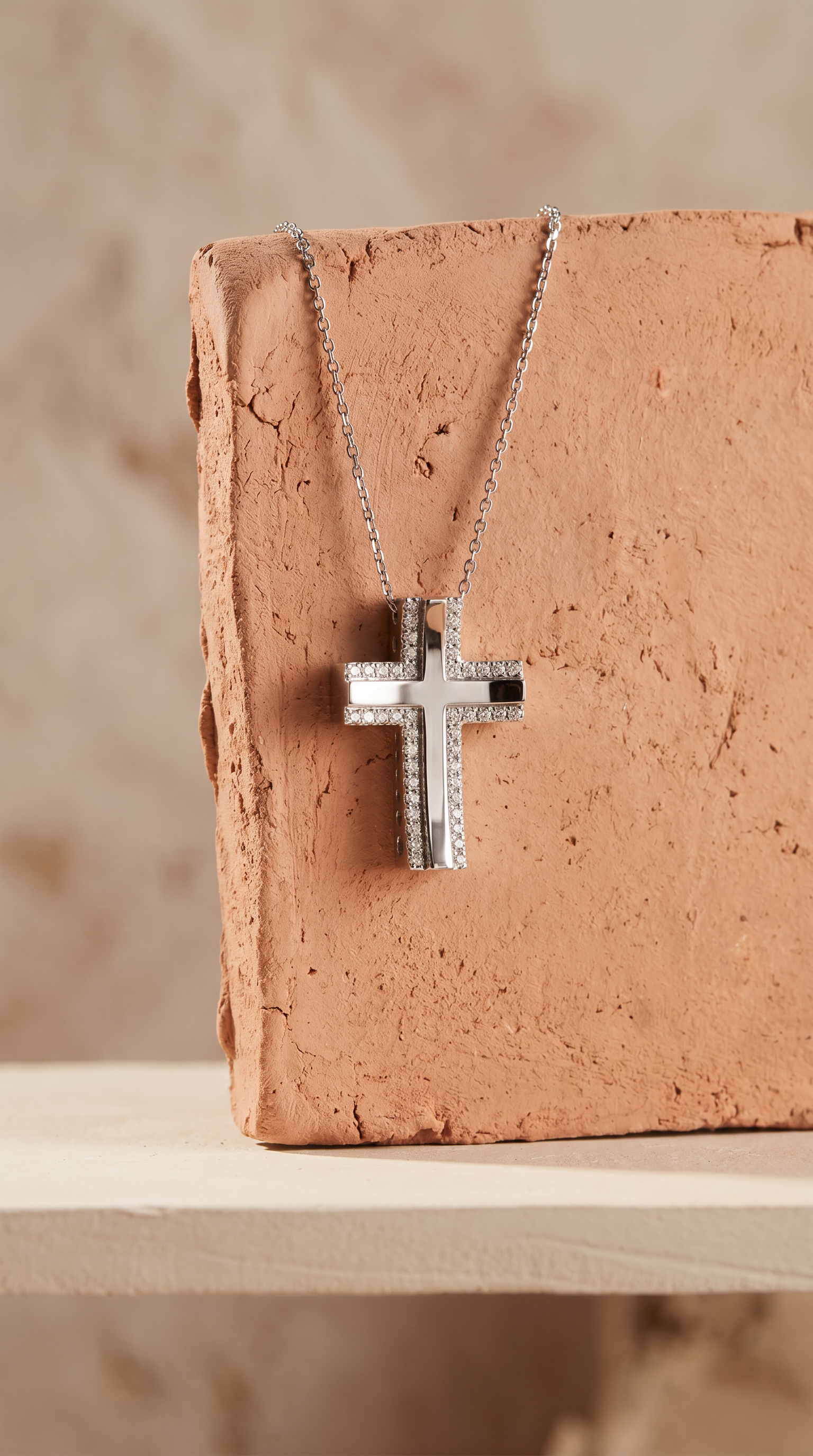 Diamond White Gold Cross Necklace