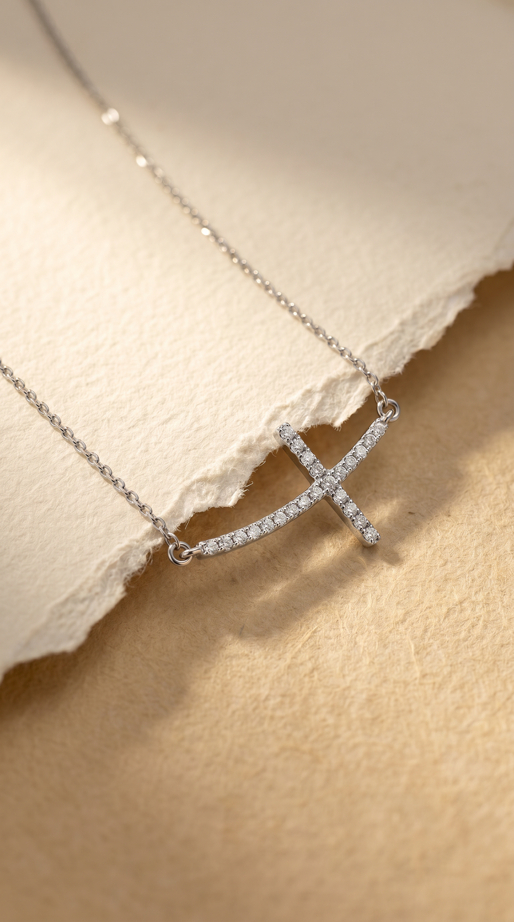 Diamond White Gold Cross Necklace