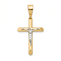 18K Two Tone Gold Crucifix Pendant