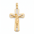 18K Two Tone Gold Crucifix Pendant