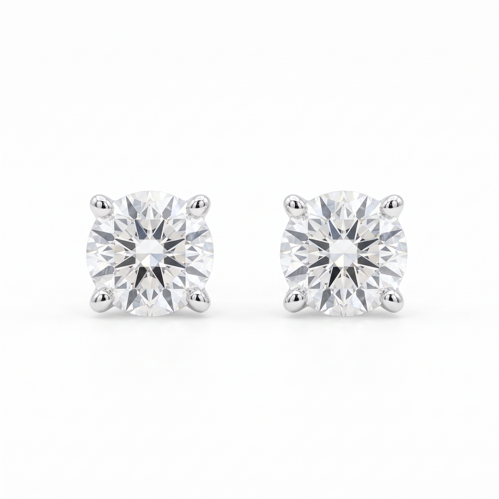 Lab Diamond White Gold Martini Setting 0.76 ctw Stud Earrings