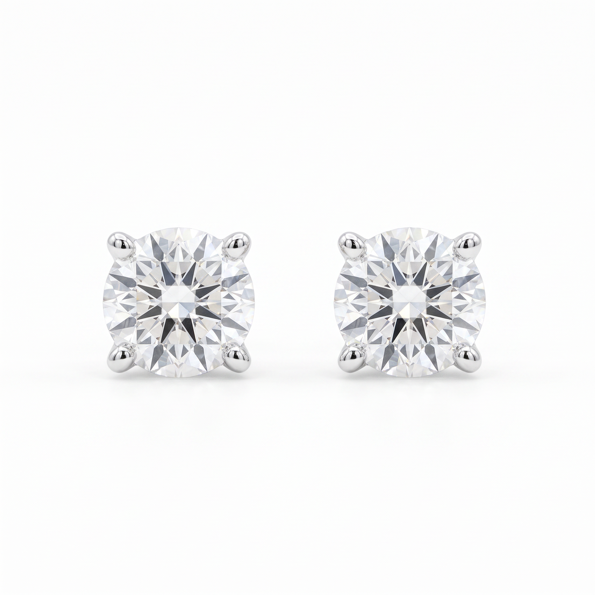 Lab Diamond White Gold Martini Setting 0.76 ctw Stud Earrings