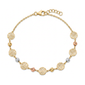 18K Multicolor Gold Beaded Chain Bracelet