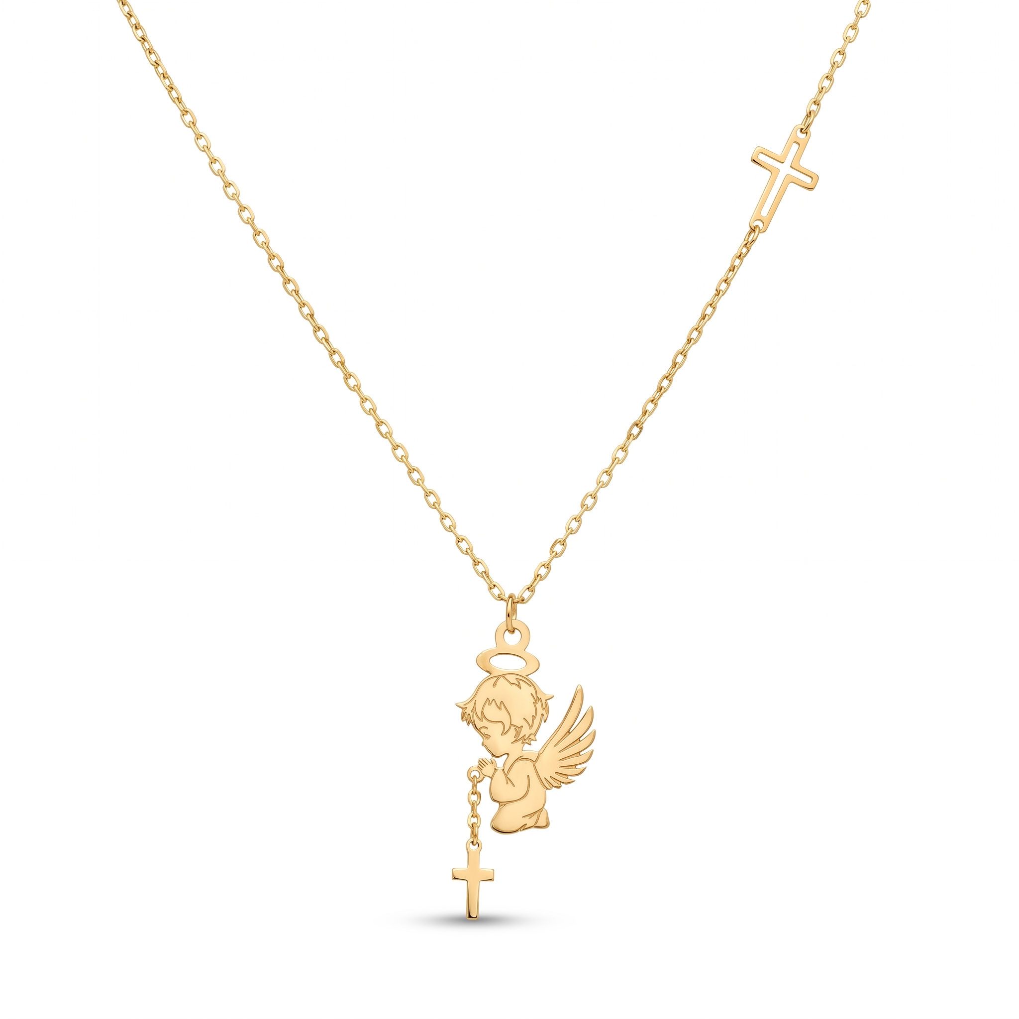 18K Yellow Gold Angel Necklace