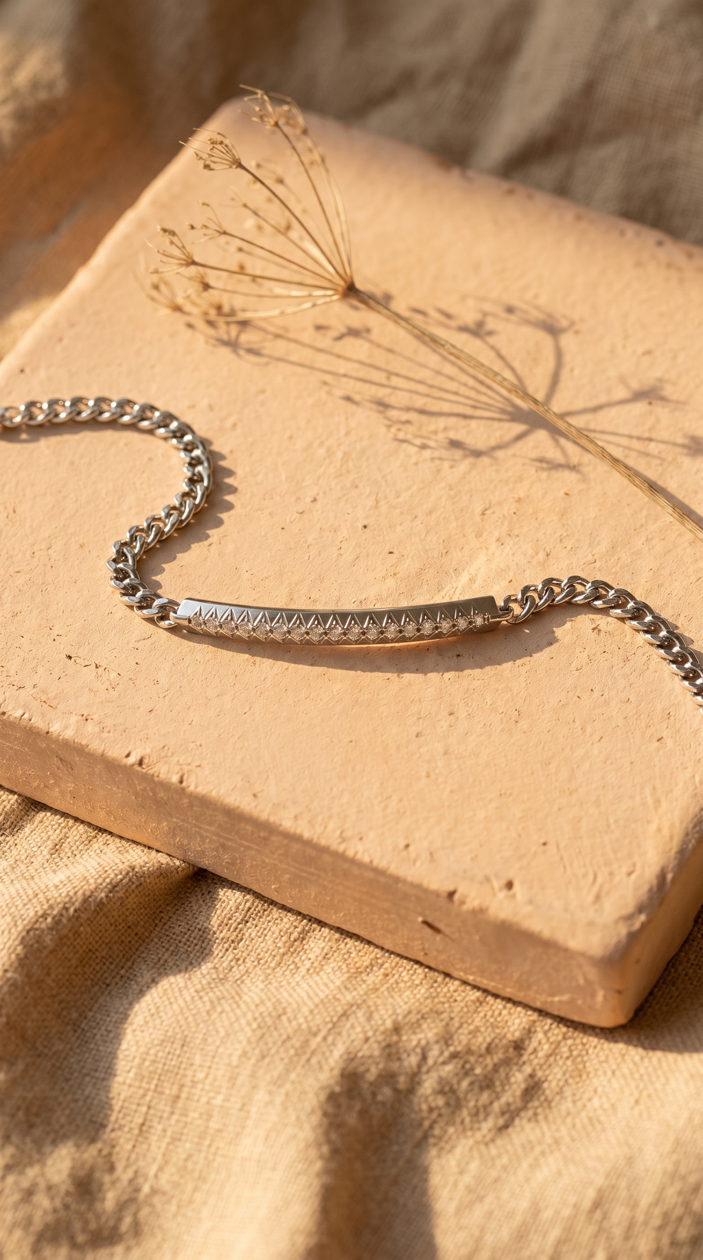 Diamond White Gold Chain Bracelet