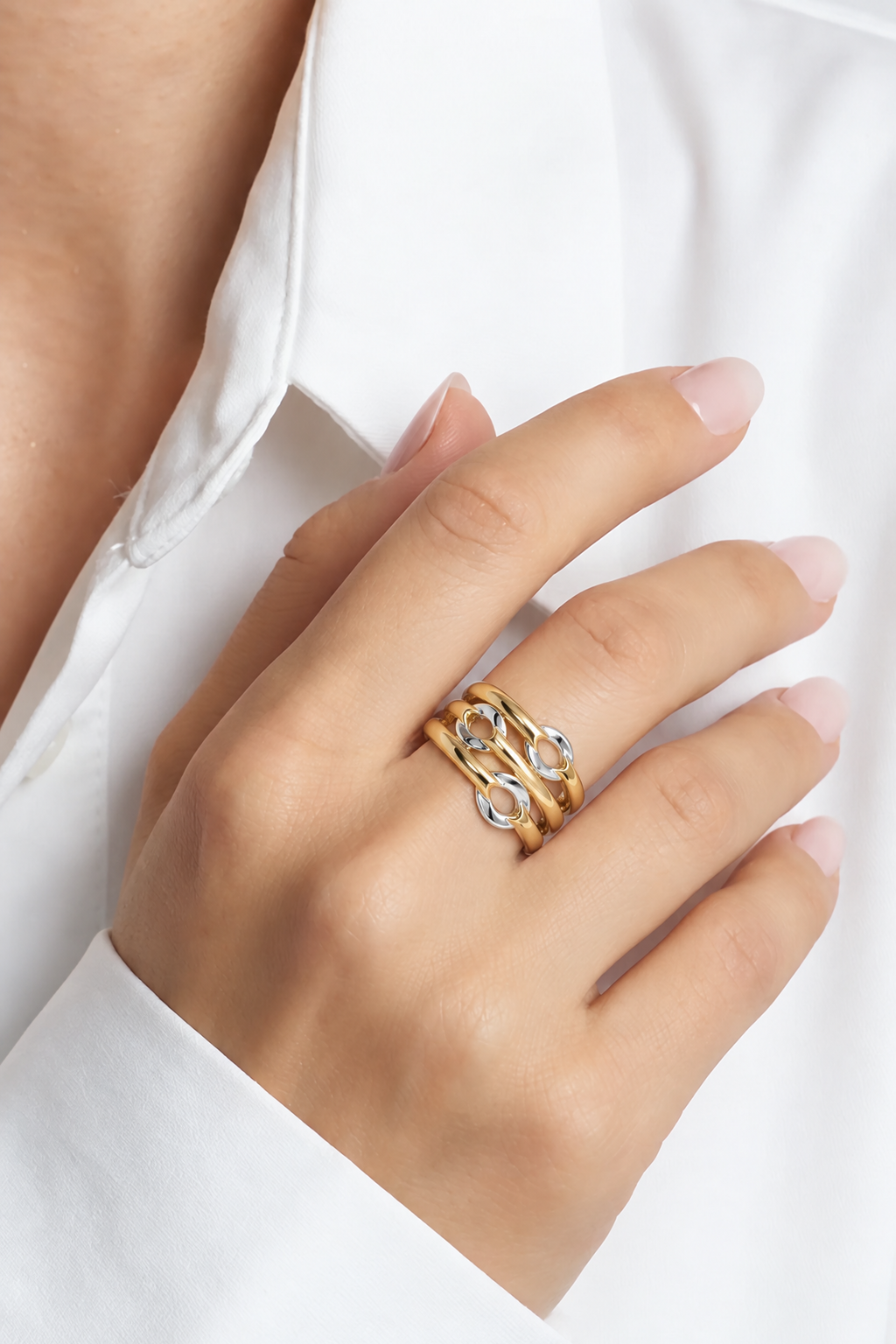 18K Two Tone Gold Ring
