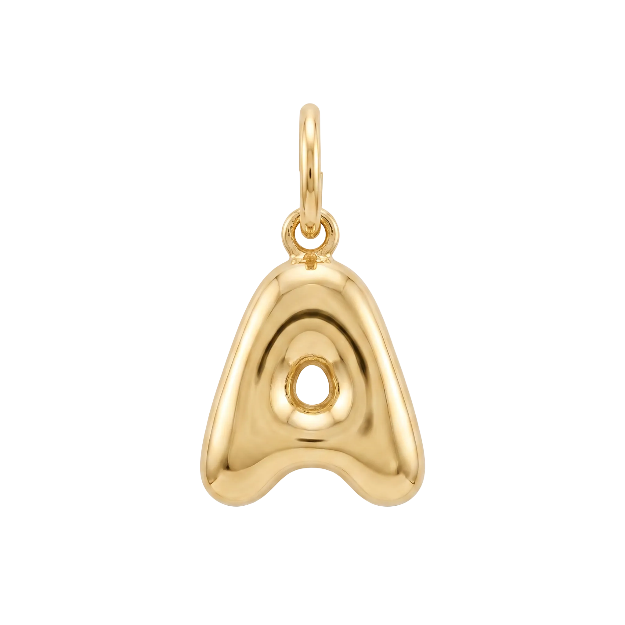 18K Yellow Gold Letter A Pendant