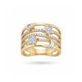18K Two Tone Gold Cubic Zirconia Ring