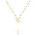 18K Yellow Gold Virgin Mary Cross Chain Necklace