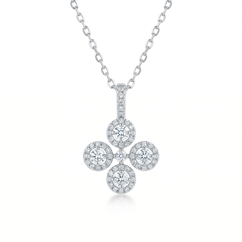 Diamond White Gold Cross Necklace