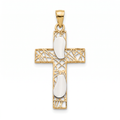 18K Two Tone Gold Cross Pendant