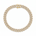 Diamond Yellow Gold Cuban Link Chain Bracelet