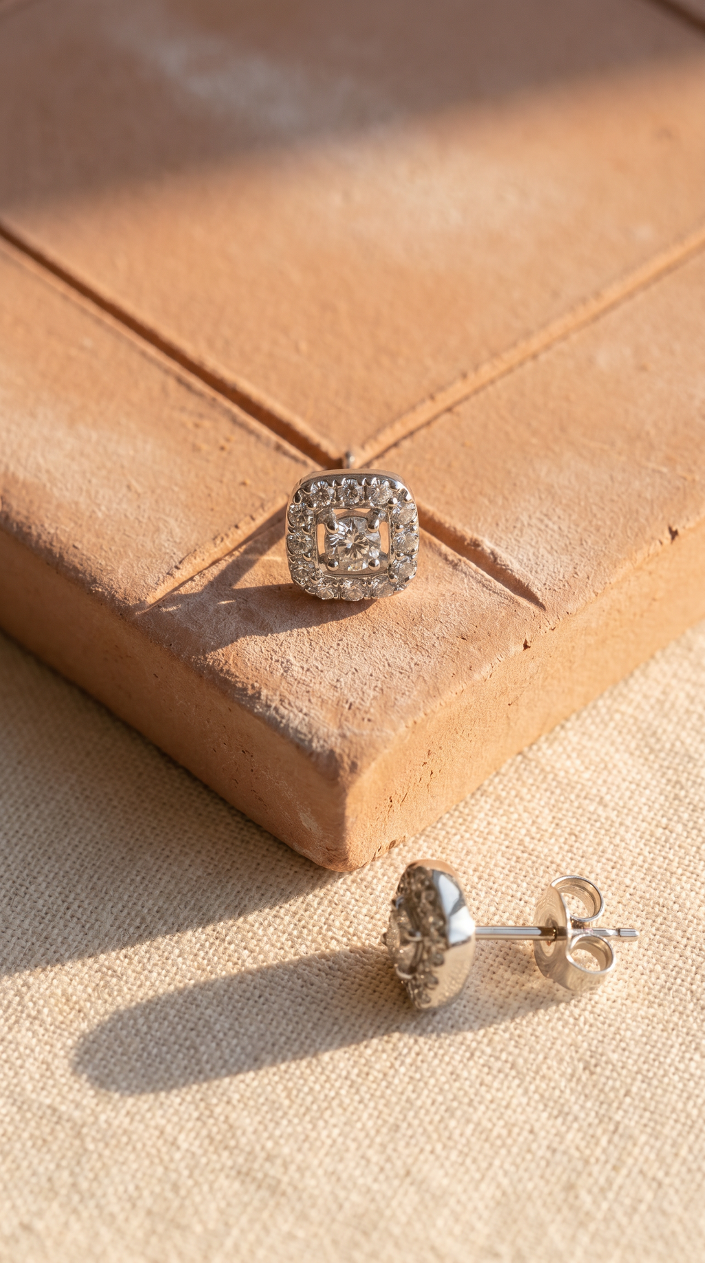 Diamond White Gold Stud Earrings