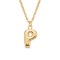 18K Yellow Gold Letter P Chain Necklace