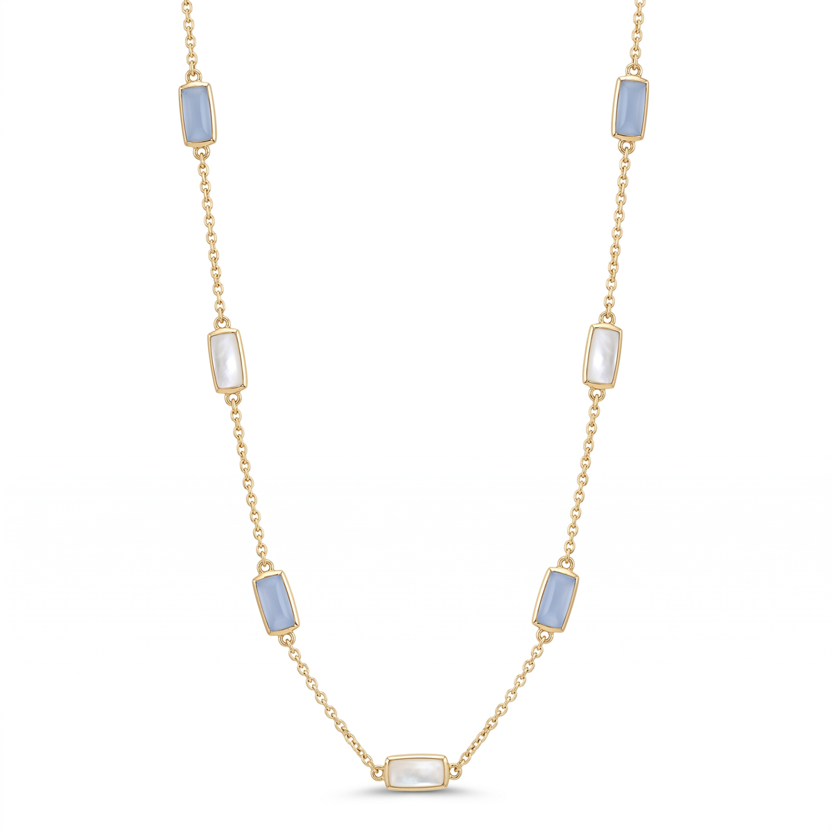 18K Yellow Gold Gemstone Necklace