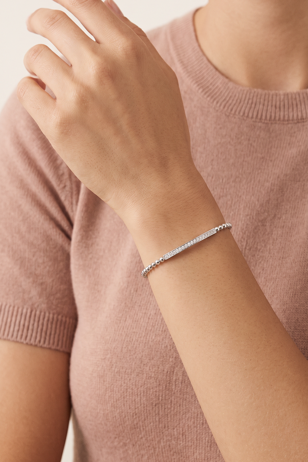 Diamond White Gold Bangle Bracelet