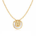 18K Yellow Gold Mother of Pearl Chain Necklace