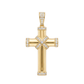 18K Yellow Gold Cubic Zirconia Cross Pendant