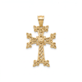 18K Yellow Gold Armenian Cross Pendant