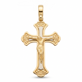 18K Two Tone Gold Crucifix Pendant