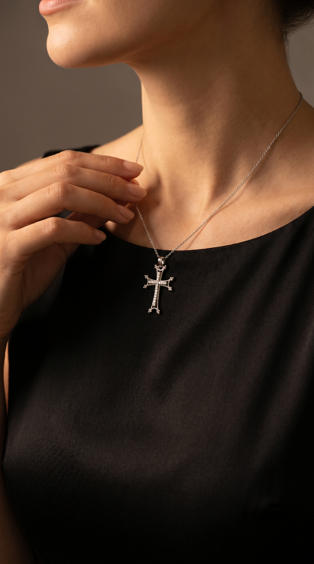 Diamond White Gold Cross Pendant
