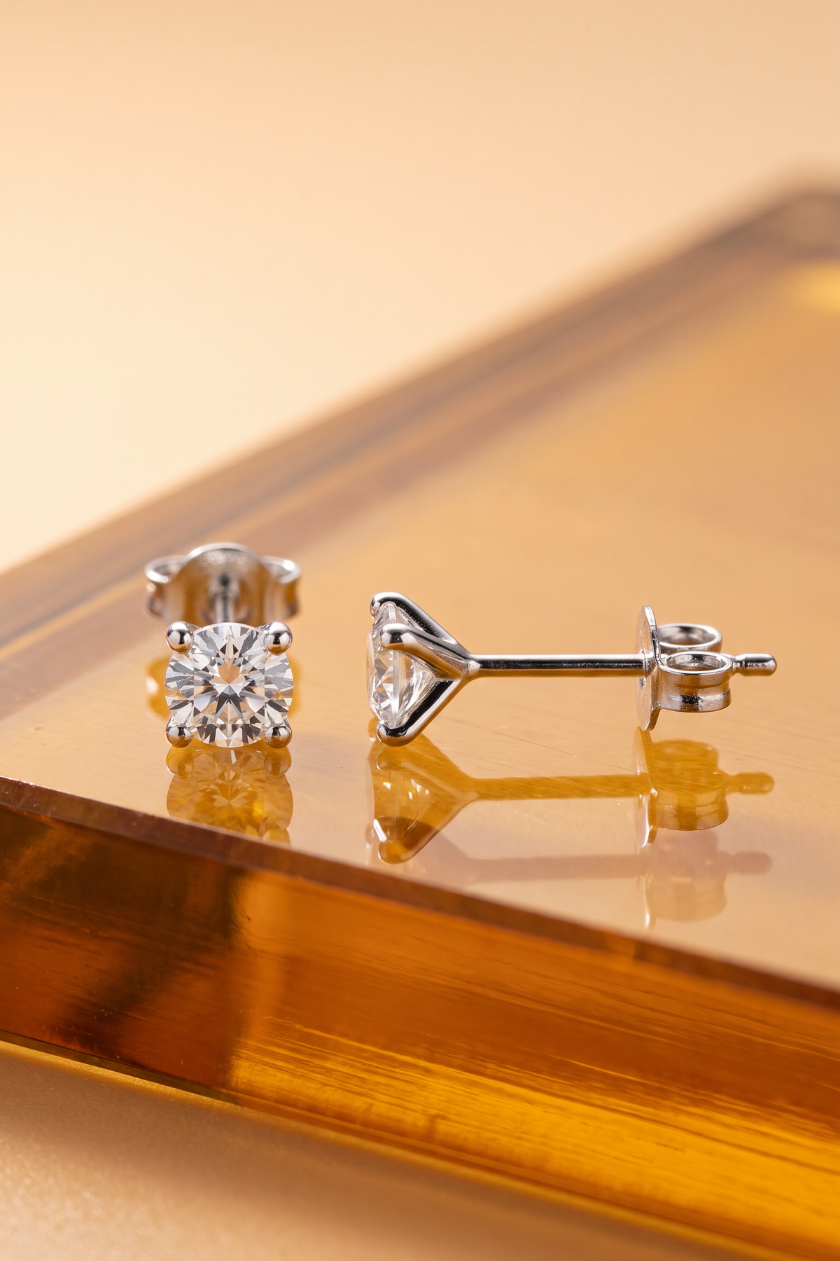 Lab Diamond White Gold Martini Setting 0.76 ctw Stud Earrings