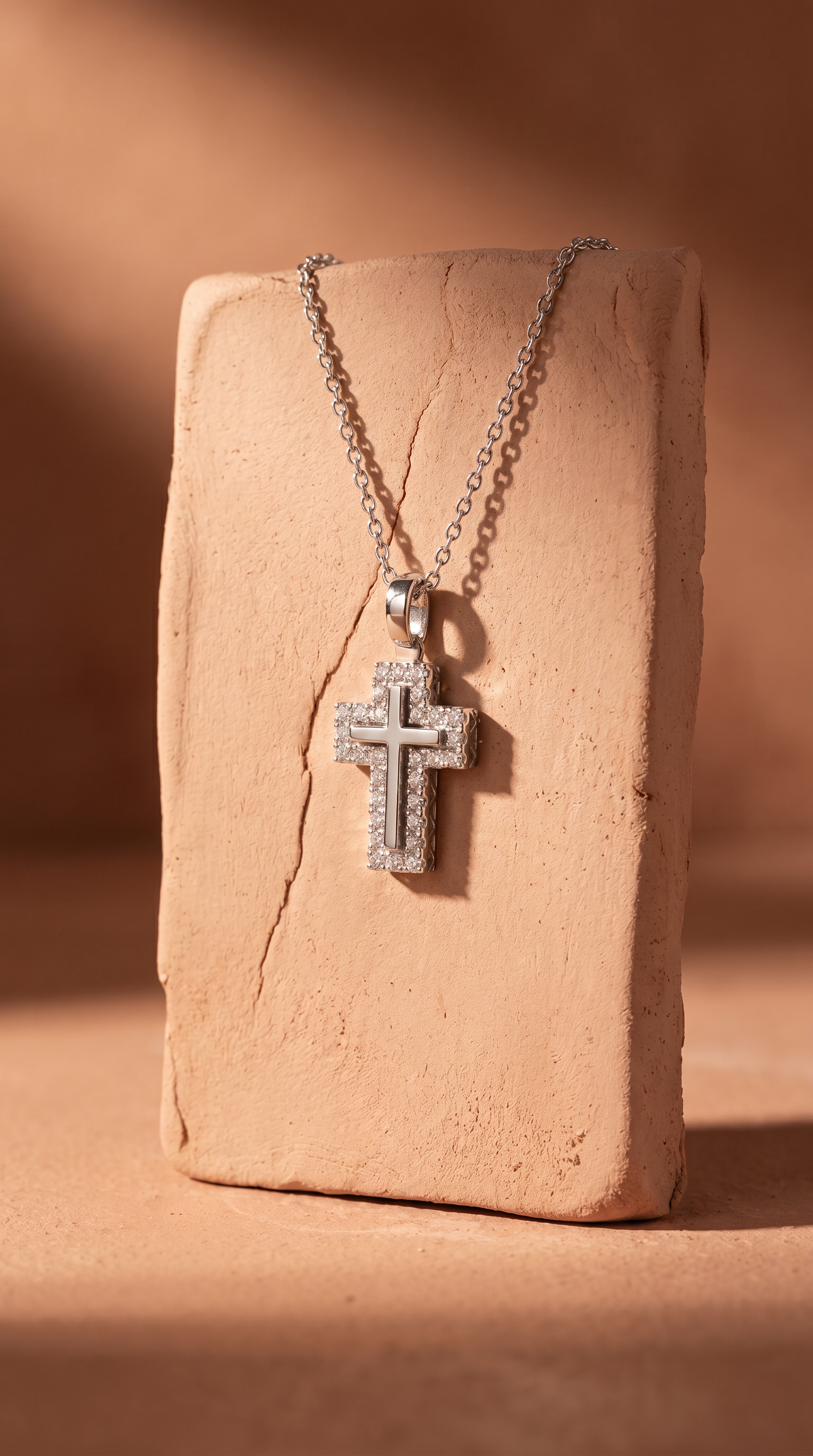 Diamond White Gold Cross Necklace