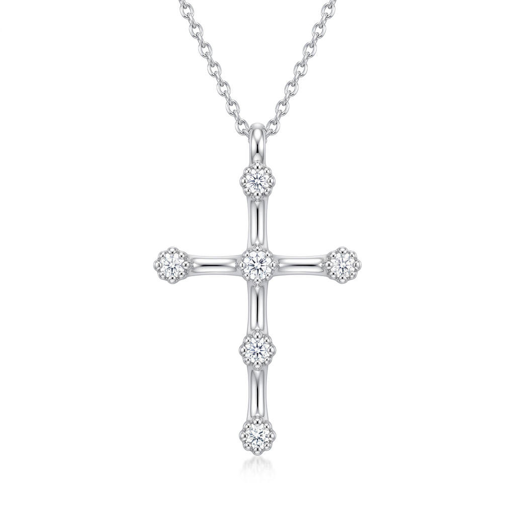 Diamond White Gold Cross Necklace