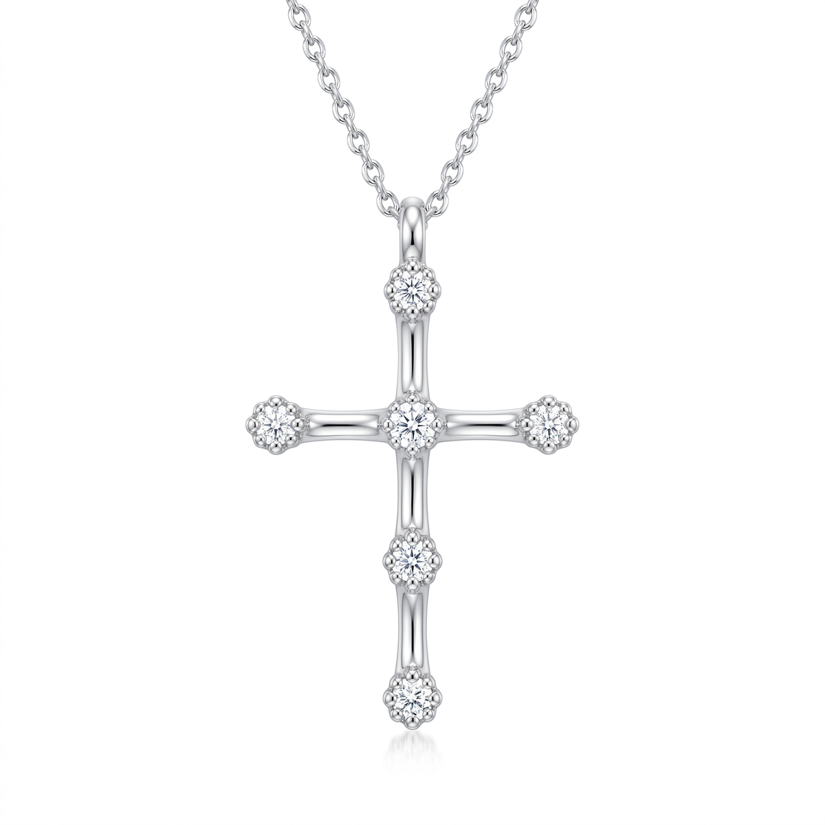 Diamond White Gold Cross Necklace