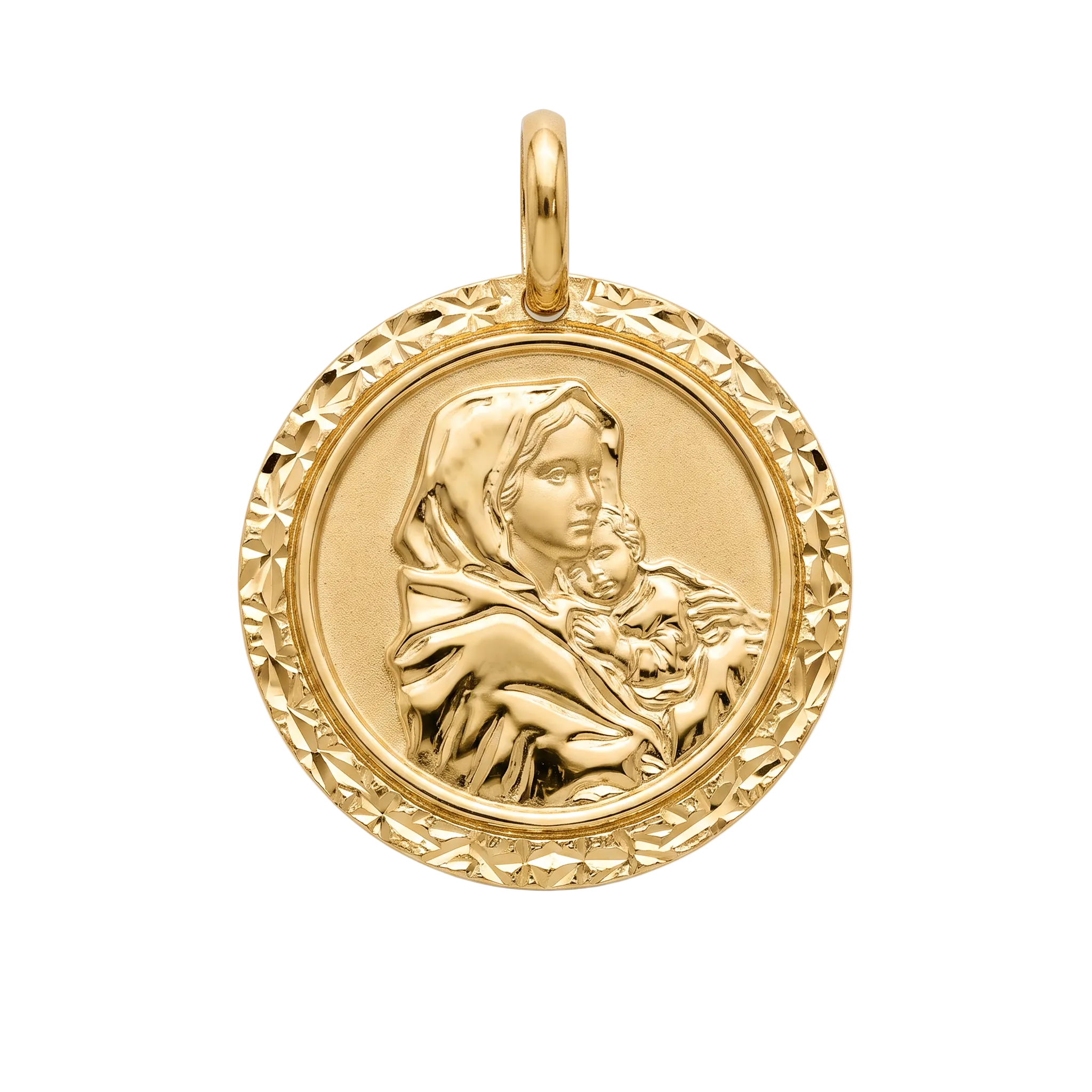 18K Gold Pendant St. Mary Icon