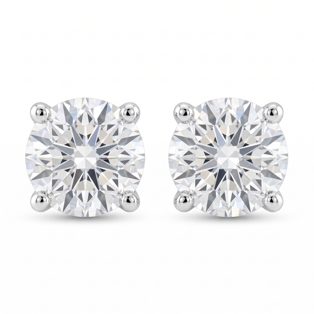 Lab Diamond White Gold 5 ctw Stud Earrings