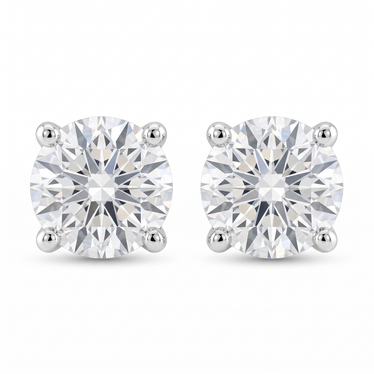 Lab Diamond White Gold 5 ctw Stud Earrings