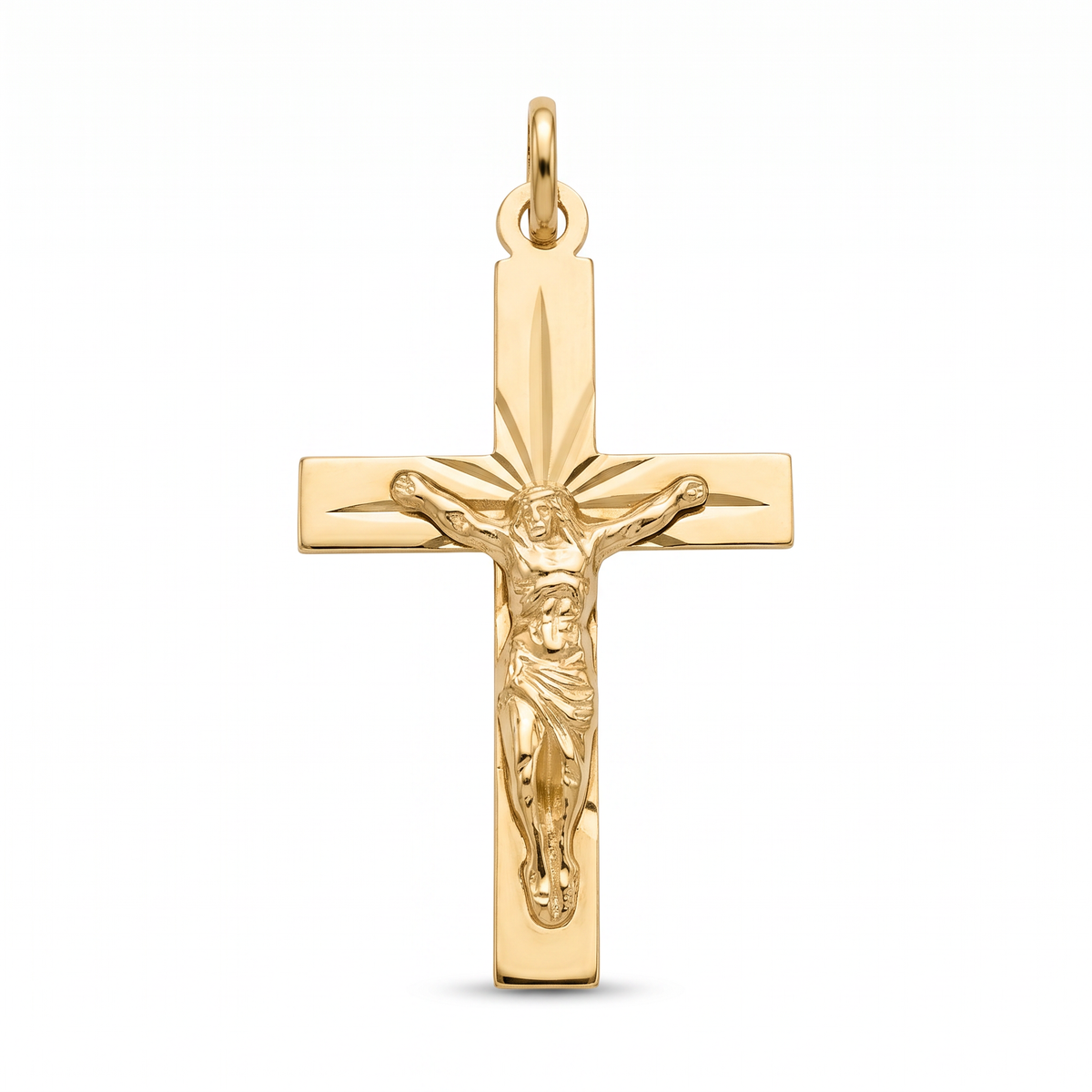 18K Yellow Gold Crucifix Pendant