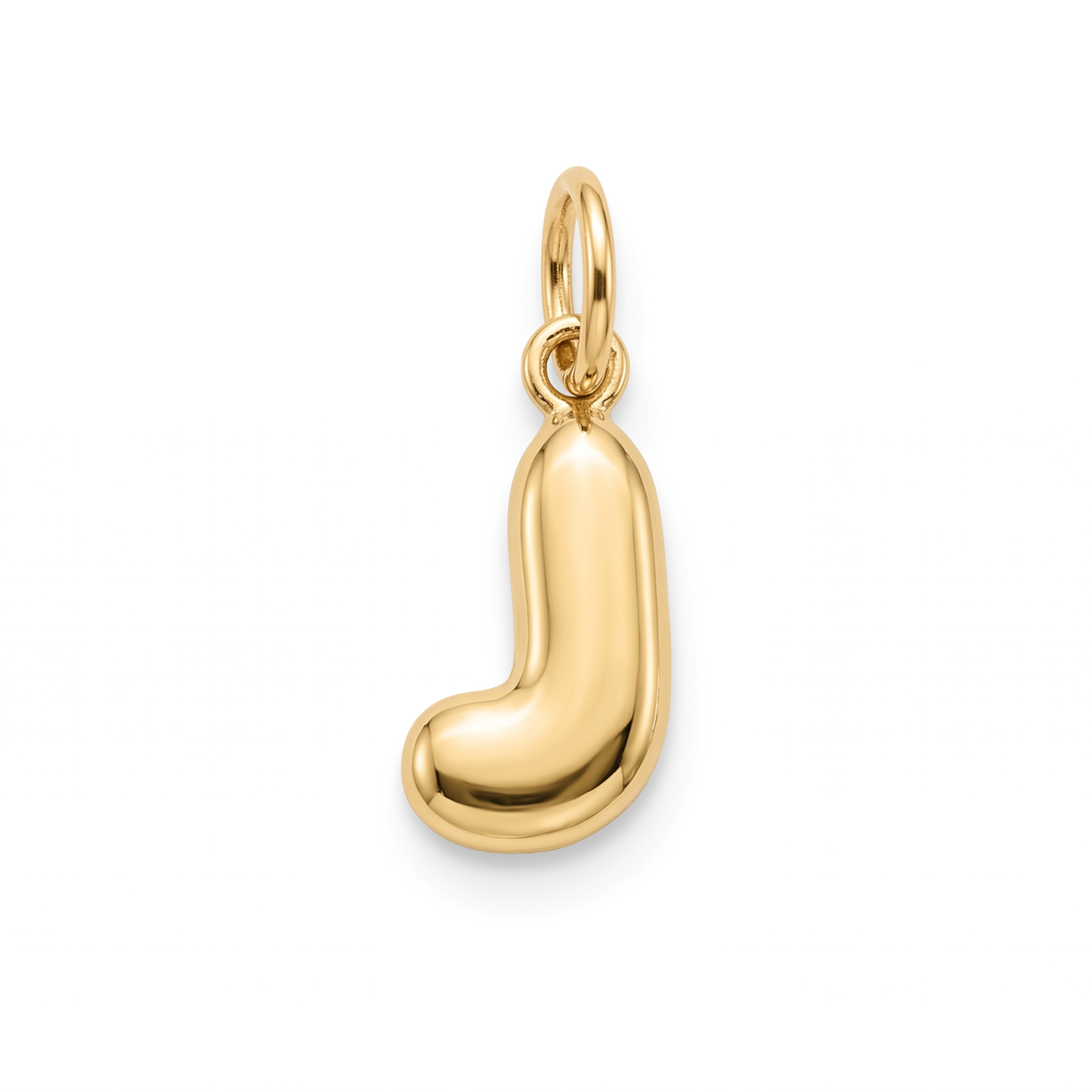 18K Yellow Gold Letter J Pendant