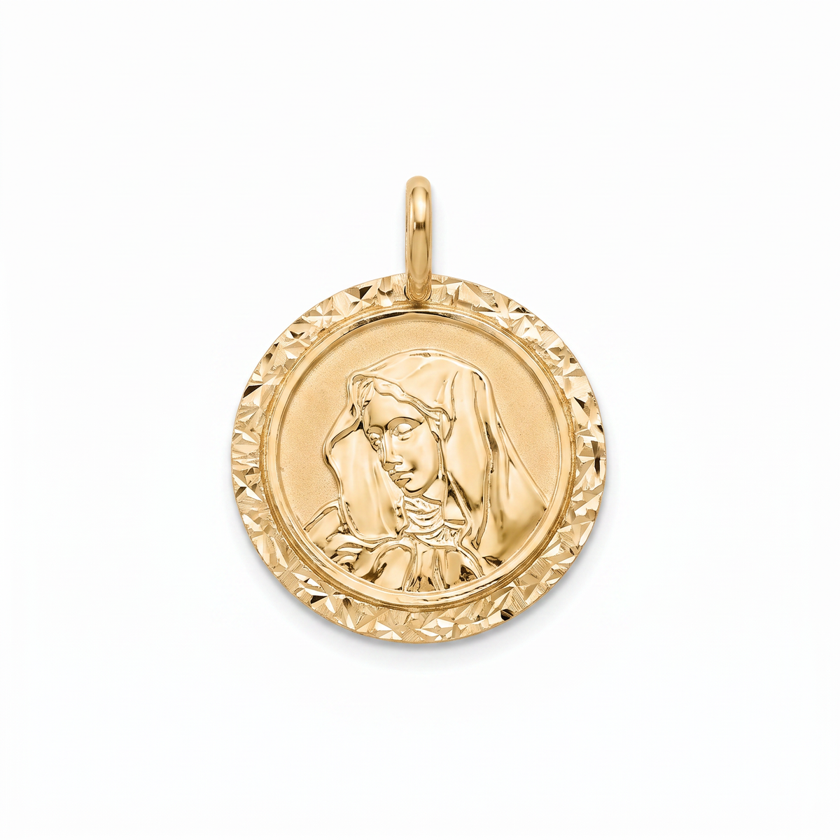18K Yellow Gold Pendant St. Mary Icon
