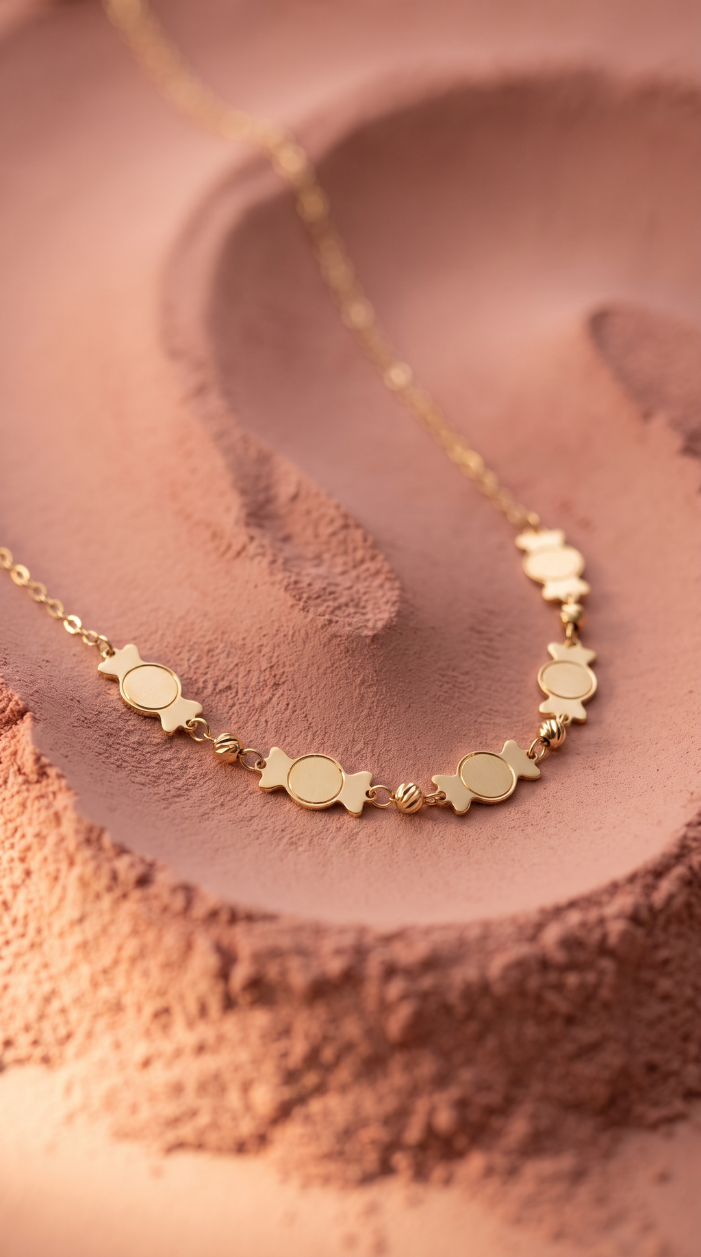 18K Yellow Gold Beaded Candy Necklace