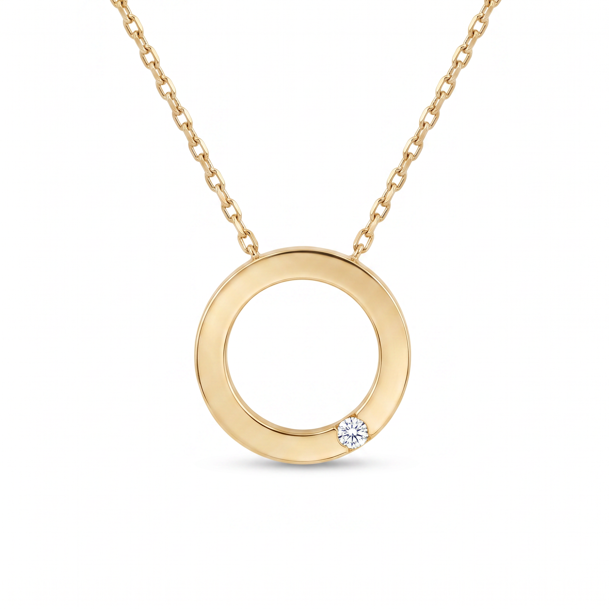 18K Yellow Gold Cubic Zirconia Necklace