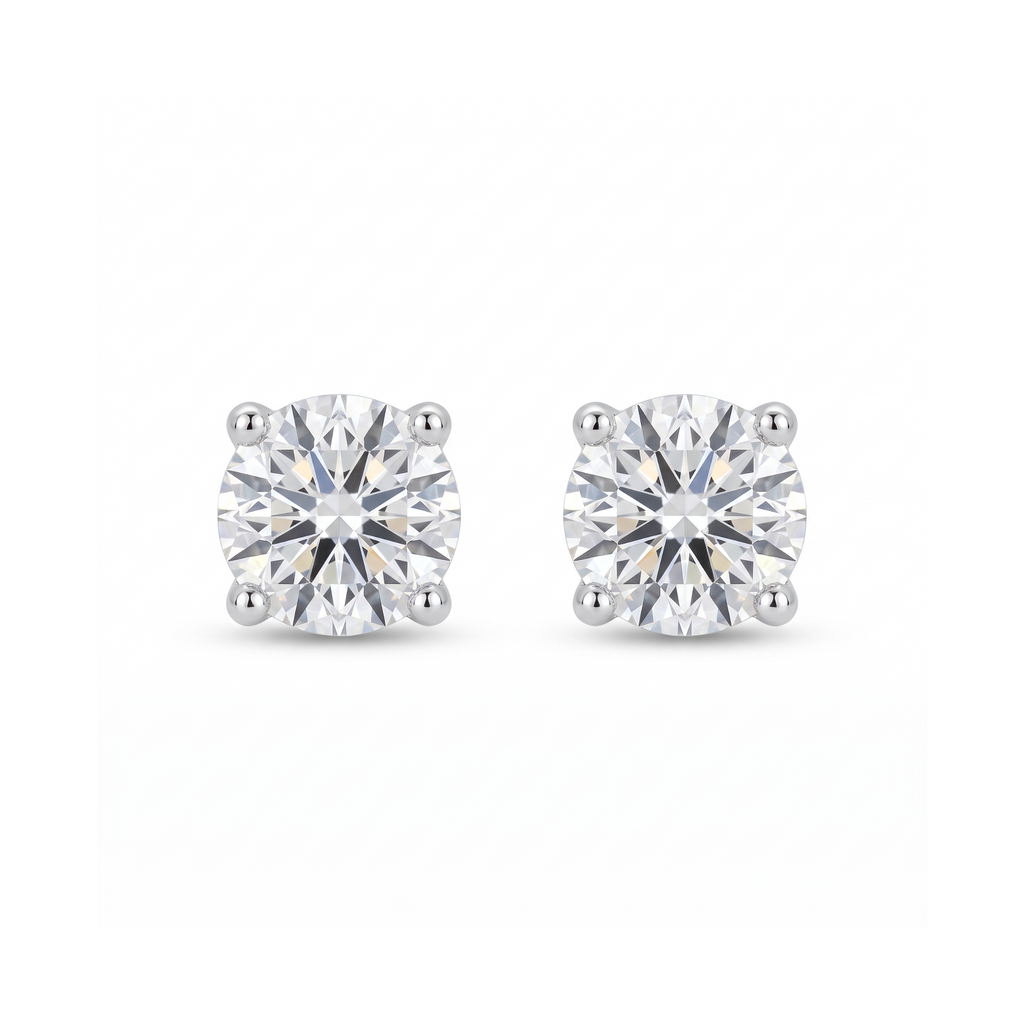 Lab Diamond White Gold Martini Setting 0.59 ctw Stud Earrings