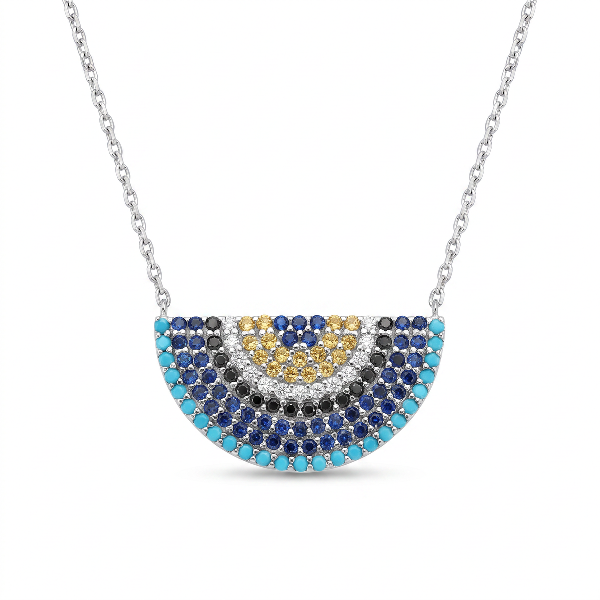 18K White Gold Cubic Zirconia Chain Necklace