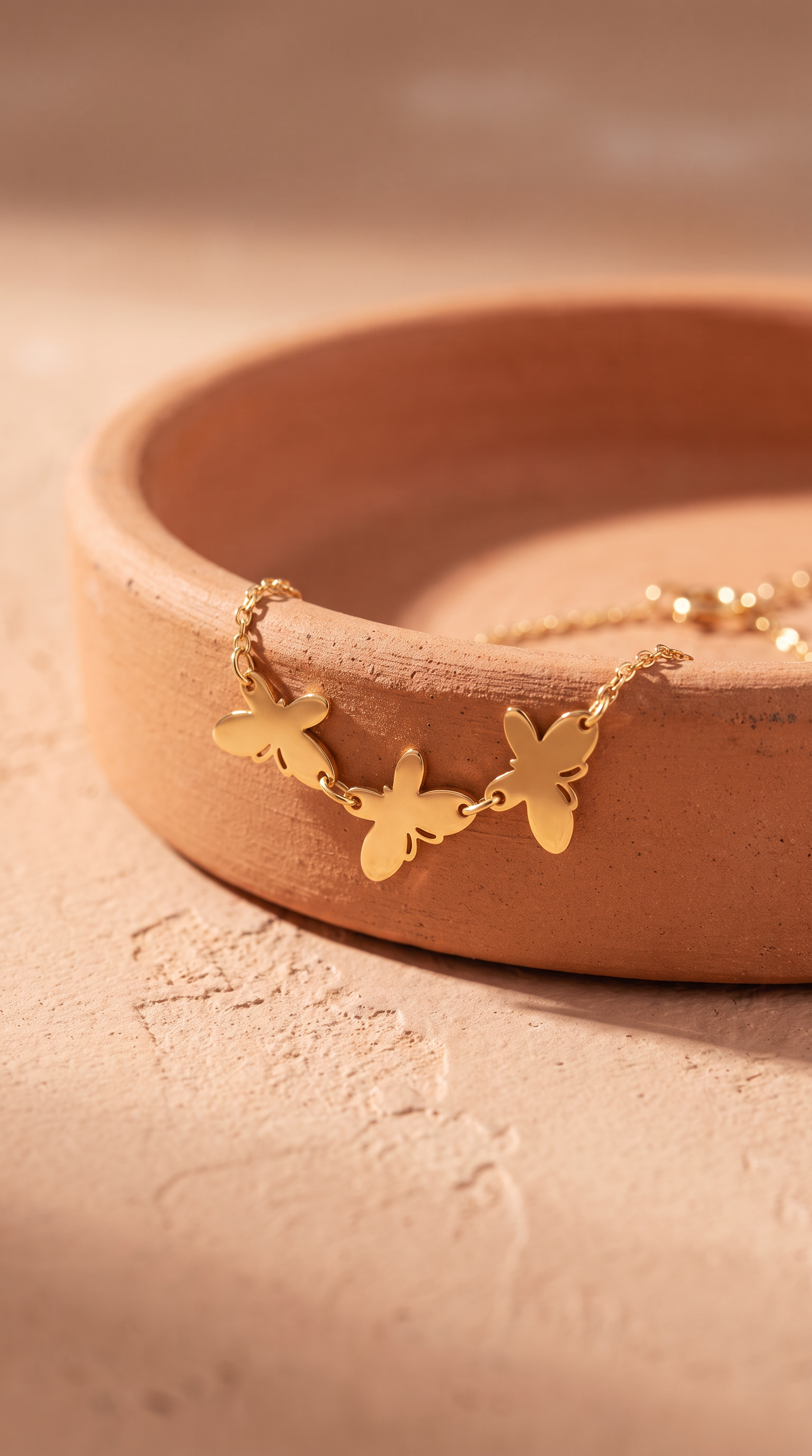 18K Yellow Gold Butterfly Chain Bracelet