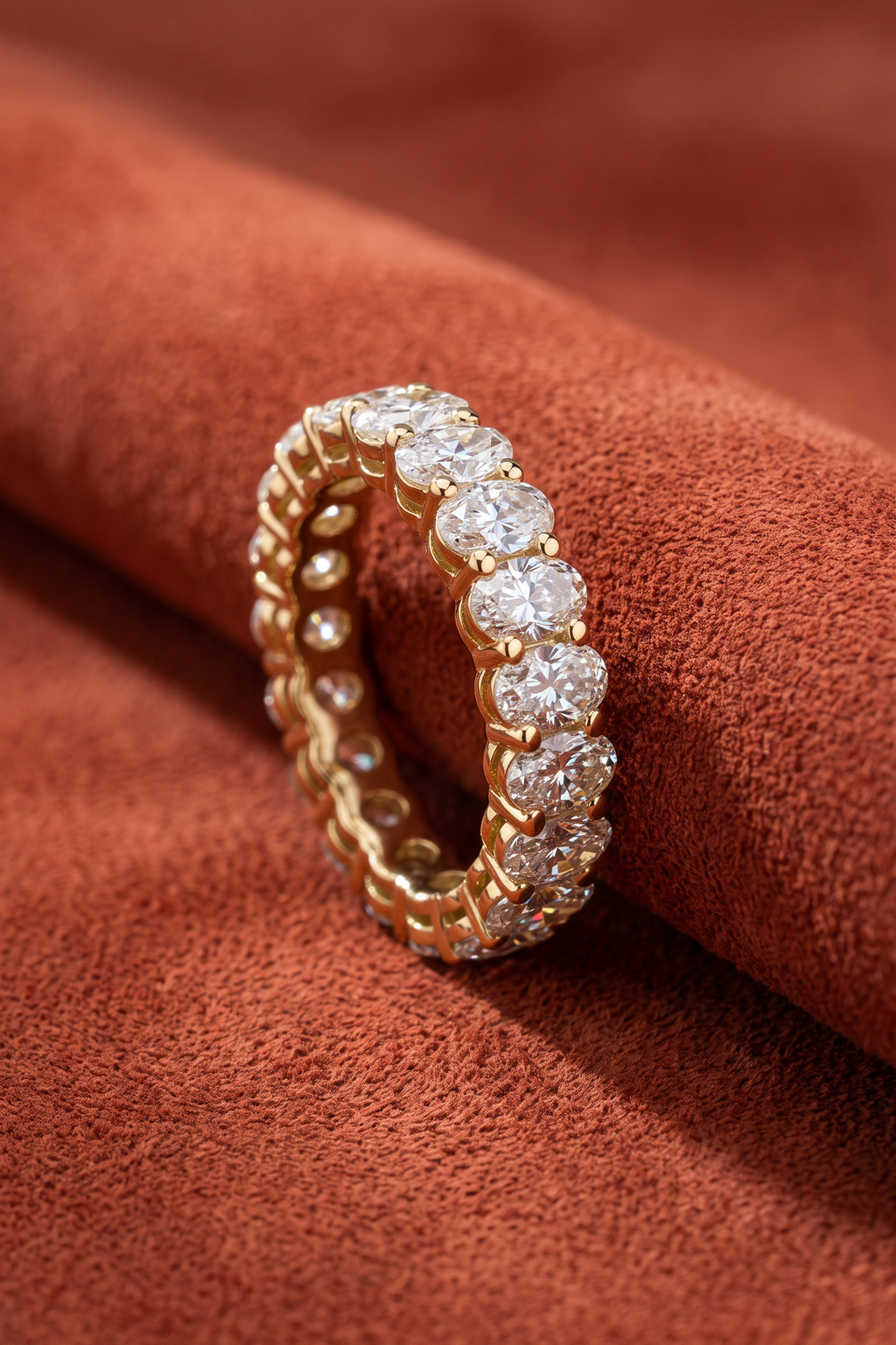 Lab Diamond Yellow Gold Oval Ring